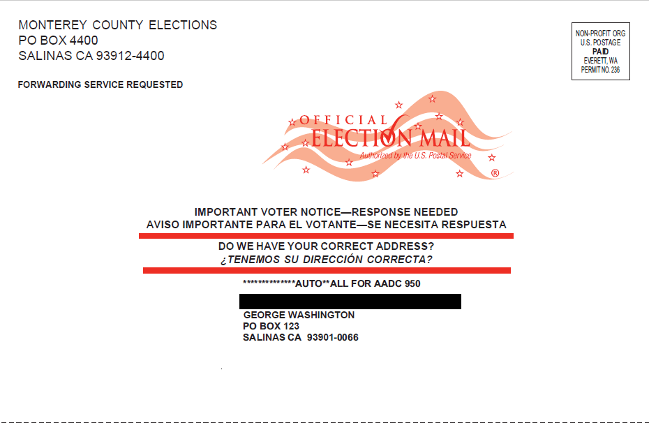 Monterey County Elections Election Mail